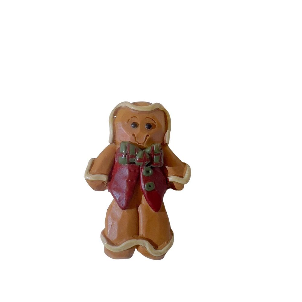 Vintage 1990’s Cast Resin 2 x 1.5 Gingerbread Man Christmas Brooch Pin